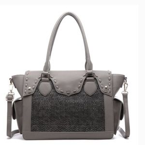 NWT Gorgeous and Spacious Gray Classic Satchel Bag!